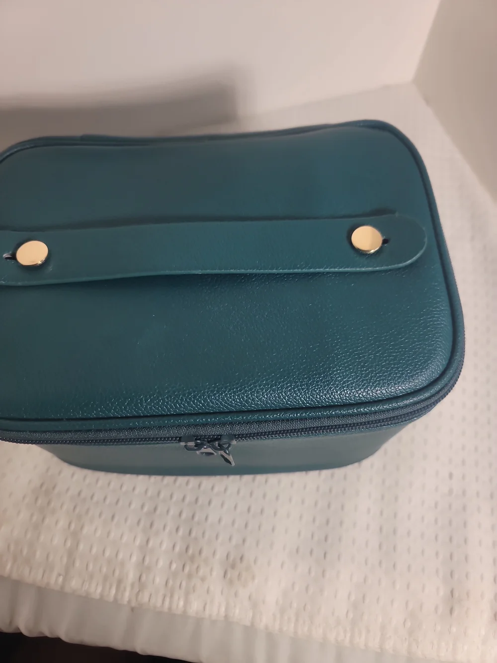 Makeup Train Case with LED Mirror - Teal